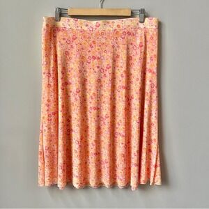 Sigrid Olsen Skirt Women's XL New NWT Pink Orange Midi Mesh Floral Bright Preppy